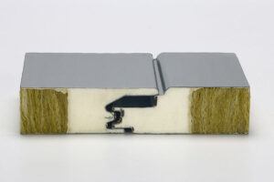 Panneaux sandwich PU + laine de roche en acier pré-peint de 50 mm