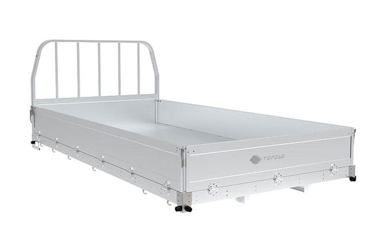 Plateau léger en aluminium de 4,2 m pour camion à ridelles rabattables